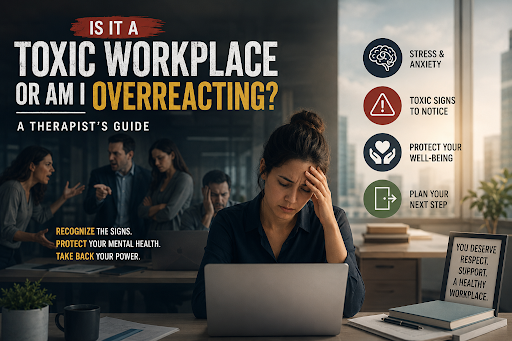 Illustration of a toxic workplace affecting employee well-being.